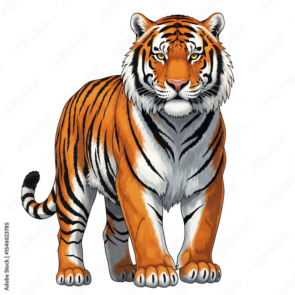 Fototapeta premium tiger on white background