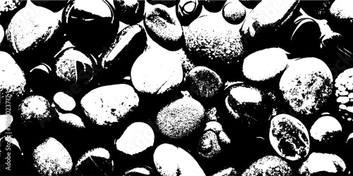 Round Pebble Stone Texture in High Contrast