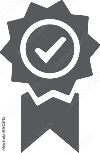 Approved Badge: A simple yet impactful badge symbolizing quality, verification, and assurance, represented by a check mark icon inside a circular seal and ribbon.