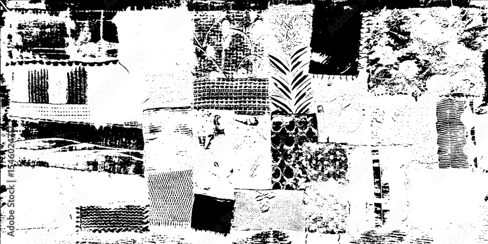Obraz premium Mixed Grunge Textile Squares Patchwork Texture