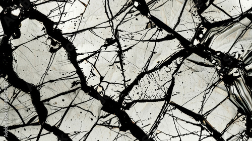 Striking fractured surface pattern in bold contrast. Dramatic design for artistic expression. Ideal for modern decor and creative projects. Perfect for stylish backgrounds and visual impact.
