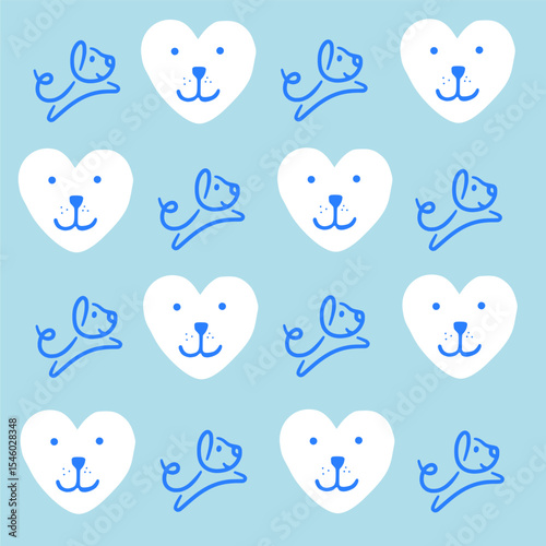 Cat ,dog  seamless vector pattern illustration 