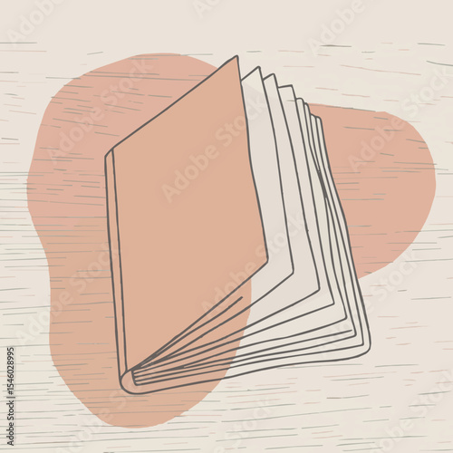 Old book with pencil on textured wood, a vintage design illustrating knowledge and education