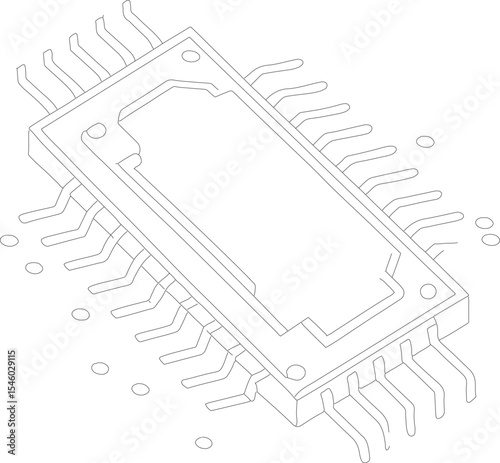 Printed circuit board with computer chips, a digital tech design for electronic engineering