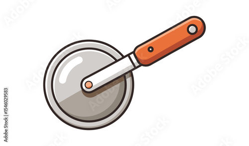 Pizza cutter icon illustration for food blogs and websites