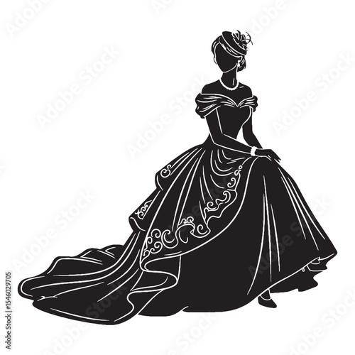 Balanced woman sitting perfectly poised with ideal stability - woman sitting silhouette - woman sitting Vector - Silhouette of woman sitting
