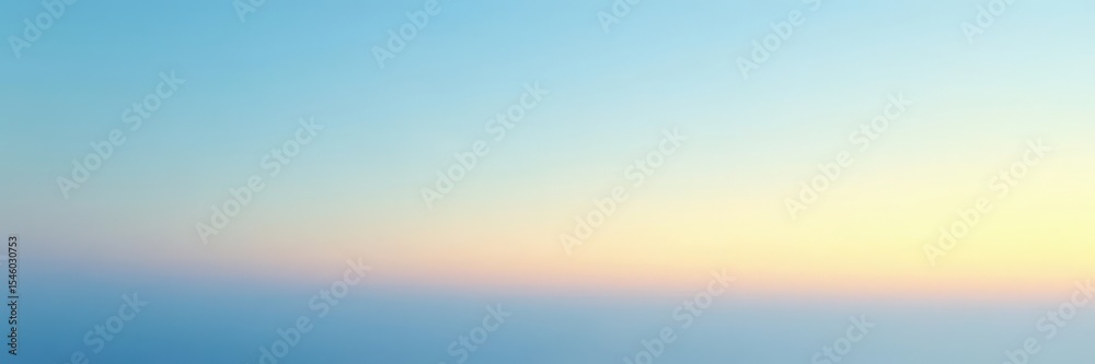 Fototapeta premium Sky gradient, soft blue to pale yellow at horizon, graphic, photo, blue
