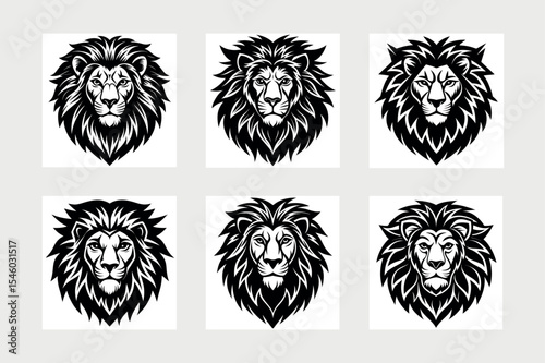  Lion head logo vector illustration.