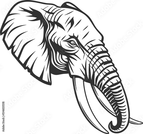 Here's a single sentence for naming your image:

Elephant vector illustration featuring a tribal black animal design perfect for a tattoo or logo