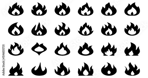Fire Icon – Flame and Heat Symbol in Flat Vector Style