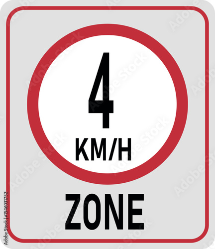 4 km h speed limit zone. Vector illustration
