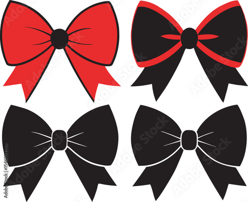 A collection of stylized illustrations depicting types of bows, including a longbow and a crossbow, with arrows, rendered with a clean and graphic aesthetic