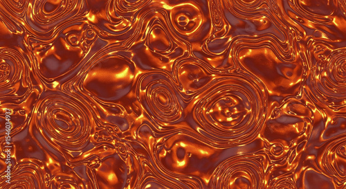 Abstract molten orange metal texture background