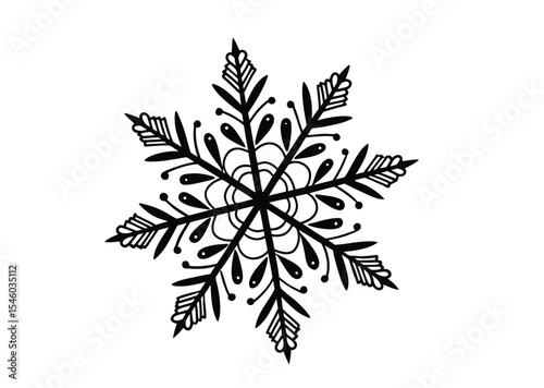 Snowflake vector Christmas icon Illustration Vector Art black icon vector 