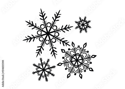 Snowflake vector Christmas icon Illustration Vector Art black icon vector 