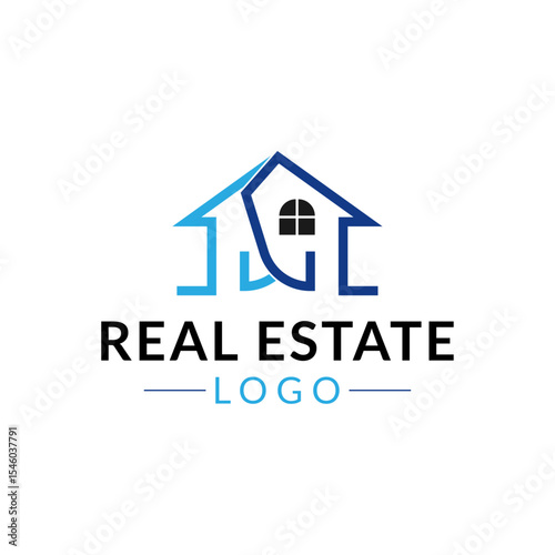 Housing company logo, Construcktion logo, Build house logo with line art simple and elegant. Creative real estate logo and business card template.	