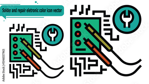 Solder and repair eletronic color icon vector