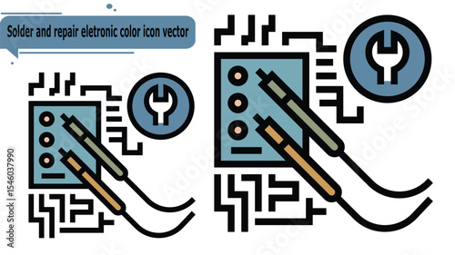 Solder and repair eletronic color icon vector
