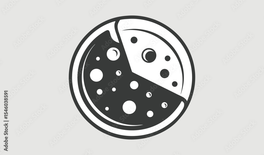Fototapeta premium Simple pizza slice icon graphic design