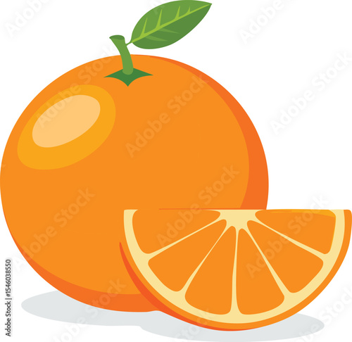 A single peeled orange with one slice slightly separated, arranged on a white background. The juicy texture and segments are clearly visible.