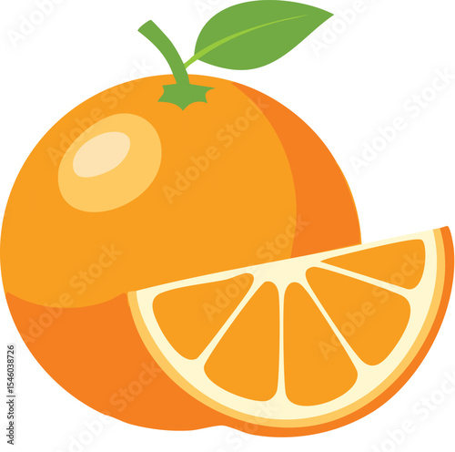 A single peeled orange with one slice slightly separated, arranged on a white background. The juicy texture and segments are clearly visible.