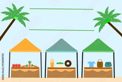 Vibrant outdoor summer market scene