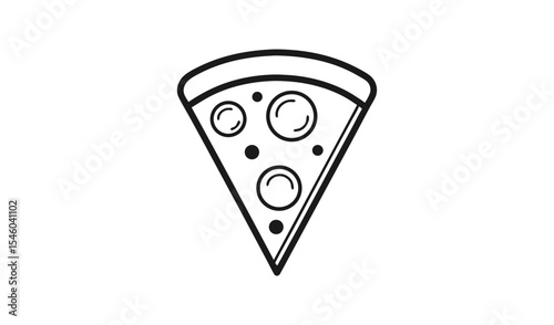 Simple line drawing of a pizza slice