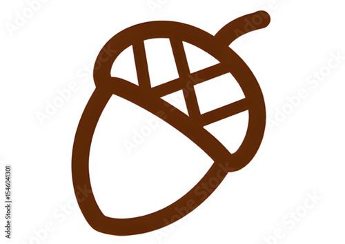 Simple acorn icon design with a modern style and a transparent PNG background.