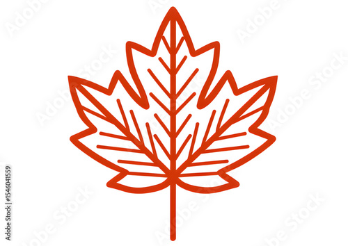 Vibrant red stylized maple leaf icon on a transparent PNG background.