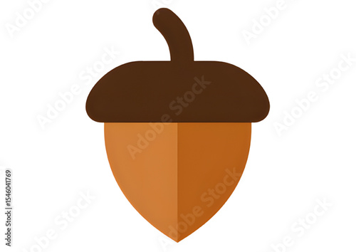 Playful acorn icon rendered in a fun style with a transparent background.