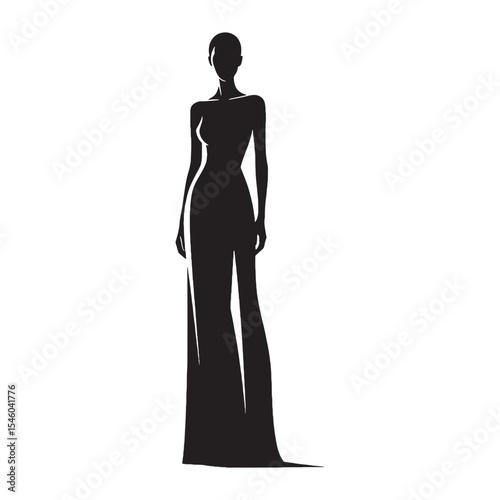 Notable tall woman making a significant impression with her height - tall woman silhouette - tall woman Vector - Silhouette of tall woman
