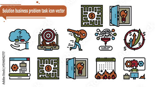 Solution business problem task icon vector