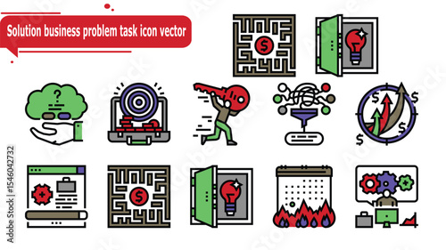 Solution business problem task icon vector