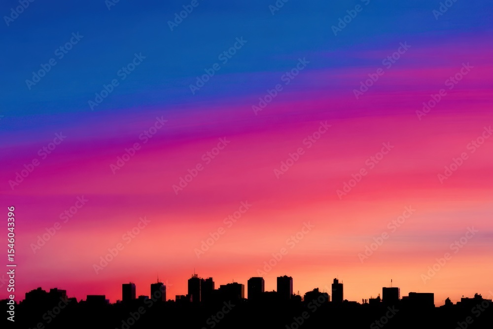 Naklejka premium sunset over city