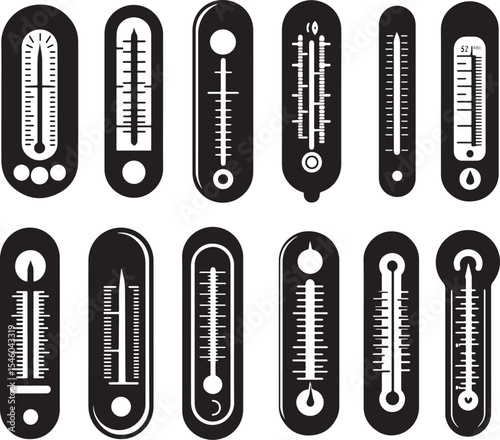 Measuring Temperature Thermometer Icon Illustration. Flat Thermometer Icon Isolated – Vector Medical or Weather Use