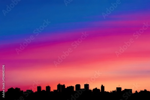 sunset over city