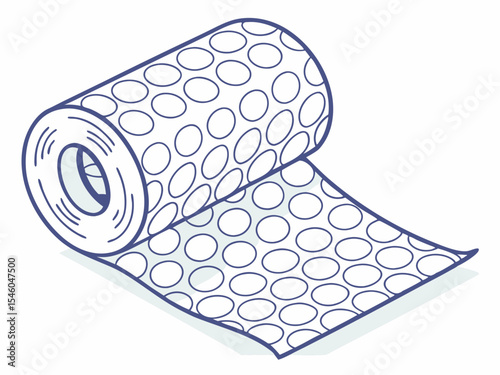 Bubble wrap for packaging, isolated on a light background, copy space