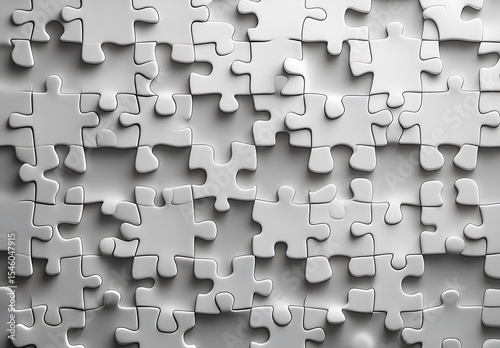 White Jigsaw Puzzle Pieces Mockup Background