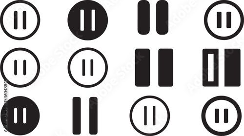 Pause vector illustration icon and symbols with artistic and tool-themed design elements