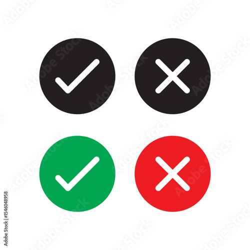 tick and cross button icon
