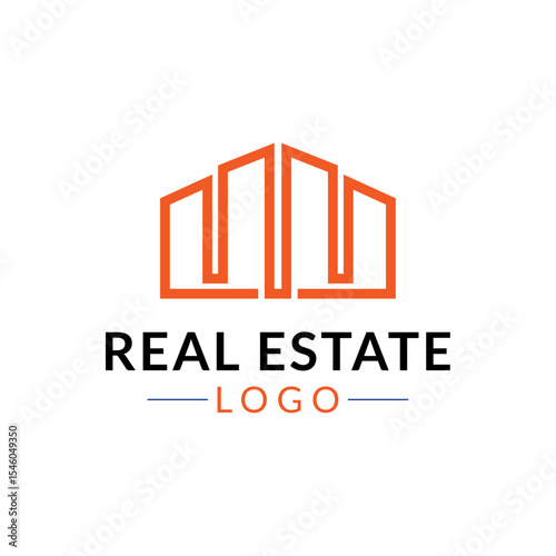 Housing company logo, Construcktion logo, Build house logo with line art simple and elegant. Creative real estate logo and business card template.	