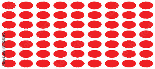 Starburst sale price stickers and labels. Set of price stickers, sale or discount stickers, and sunburst badge icon. Special offer price tag. Blank sale stickers.