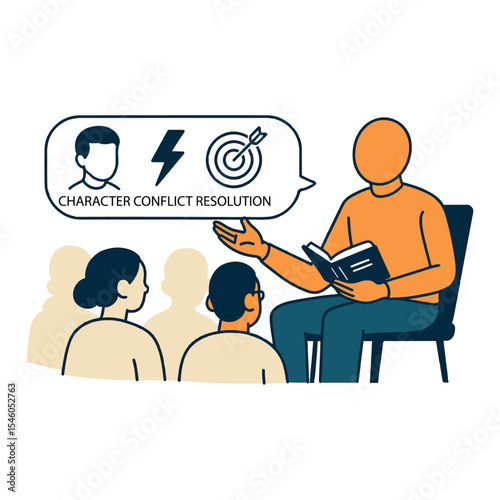 Conflict Resolution Infographic with Masked Speaker.eps