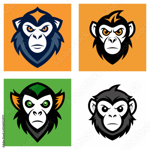 Four logos featuring stylized animal heads with the letters kob in various color schemes and backgrounds