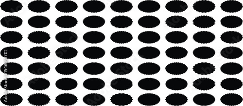 Starburst sticker set for promo sale. shopping labels badge shape design - Promo stickers with star and oval edges price offer promotion. Supermarket promotional badge. Special offer price tag