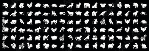 Animals logos collection. Animal logo set. Geometrical abstract logos. Icon design