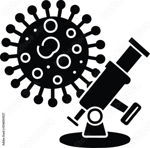 Microscope Examining a Virus Illustration Exploring Coronavirus Structure Scientific Research