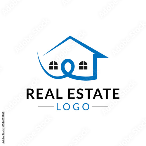 Housing company logo, Construcktion logo, Build house logo with line art simple and elegant. Creative real estate logo and business card template.	