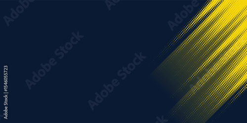 Yellow halftone on blue background. Vector dotted sparkles or halftone shine pattern texture Pop Art Style Background