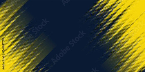 Yellow halftone on blue background. Vector dotted sparkles or halftone shine pattern texture Pop Art Style Background